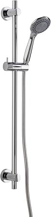 Croydex Flexi-Fix Chrome Shower Set with 3-Function Handset, Adjustable 800mm Rail & No-Drill Brackets, Reinforced 1500mm Shower Hose, Universal Holder, up to 50% Water Saving, Easy Clean Nozzles