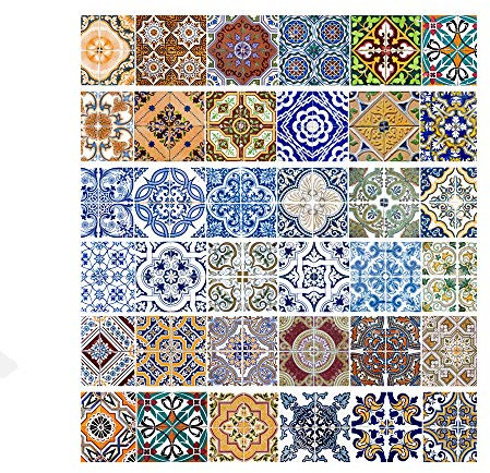 Pegatinas de escalera de azulejos vintage Pegatinas Simulación de pelado Pegatinas de escalera de pared de azulejos vintage para decoración del hogar,Mural de escaleras a prueba de agua,(Juego de 6)