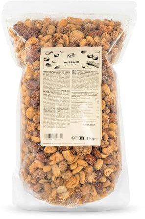 KoRo - Mélange de noix salées et fumées 1kg - Un snack fumé pour les petites faims