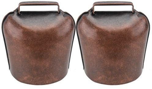 2 Pz Cavallo da Mucca Pecore Bestiame Campane Campane Forte Bronzo Rame Campana Animale da Fattoria Campana per Accessori Antifurto 62G Taglia L