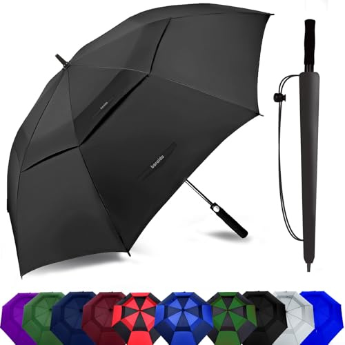 Baraida Ombrello da golf grande 157/172/182 cm extra large doppia cupola ombrello ventilato antivento impermeabile apertura automatica ombrello da golf per uomo donna famiglia
