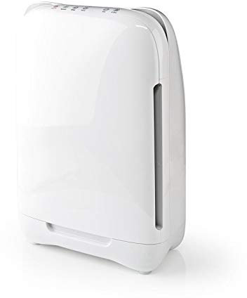 Ex-Pro Air Purifier 50W Portable HEPA Home Air Cleaner Ioniser with 4 Speed Fan, Filter Indicator, Timer, and Quiet Night Mode, for Dust Pollen Odours Allergies - White