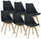 [en.casa] Lot de 6 chaises de Salle à Manger avec Siège Confortable et Rembourré Chaise de Salon Scandinave Construction Robuste Coque Plastique Similicuir Hêtre 82 x 49 x 54 cm Noir