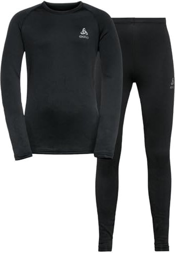 Odlo Thermounterwäsche Kinder Fundamentals Active Warm I Winterleggings und Langarm Thermoshirt Mädchen Jungen I Warmes Skiunterwäsche Set Thermounterwäsche Set I Kinder