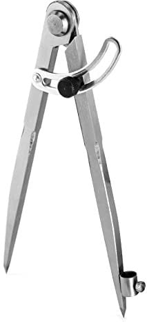 QWORK® Compas pointu 200 mm, compas menuisier, compas grand diamètre avec porte-crayon, pour géométrie, dessin, dessin