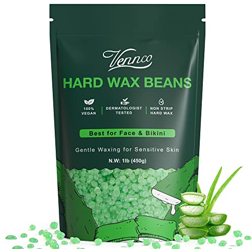 VENNCO Wax Beads, 1lb Aloe Wax Beans For Coarse Hair Removal Sensitive Skin