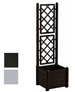 Stefanplast FIORIERA Quadrata Italia con SPALLIERA 43CM Stone Grey Fiori Balcone Vaso