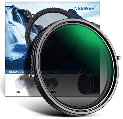 NEEWER 2 in 1 72mm Variable ND Filter ND2-ND32&CPL (Zirkular Polfilter) No X Cross Variabel Graufilter HD optisches Glas 30 lagiges Nano beschichtetes wasserabweisend Kratzfest