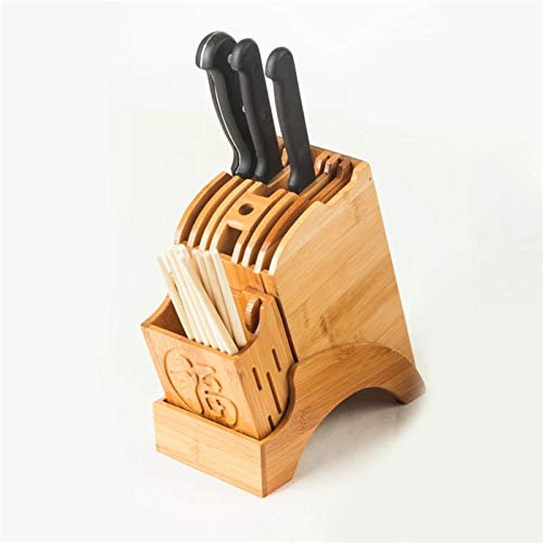 Bamboo Wood Kitchen Knife Holder Chinese Style Multifunction Storage Tools Knife Storage Rack Block Vertical Stand Accessories