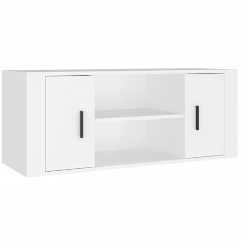 vidaXL TV Schrank Lowboard TV Möbel Tisch Board Sideboard Fernsehschrank Fernsehtisch HiFi-Schrank Wohnzimmer Weiß 100x35x40cm Holzwerkstoff