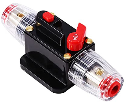 Auto Sicherungshalter, Sicherungsautomat 12V, Kfz Sicherungshalter, 1 Stück Schutzschalter 12 V DC 40 A Leistungsschalter Reset Sicherung Rückstellbar Schutzschalter für Auto