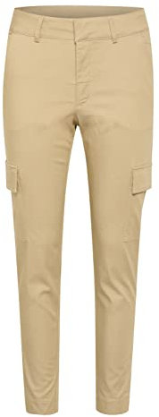 KAFFE Kalea 7/8 Pocket Pants Damen Hose 7/8 Cargo Casual Slim Fit Cargohose aAfgesetzten Taschen Classic Sand 40