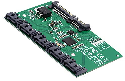 cablecc 6Gbps SATA 3.0 1 bis 5 Splitter Ports HUB Adapter Konverter PM Multiplier Port Selector JMB575