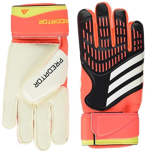 adidas Match Predator Torwarthandschuhe, Unisex, Erwachsene, Schwarz/Solarrot/Solargelb, 8