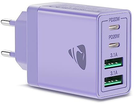 USB C Ladegerät,4-Ports 40W Mehrfach Schnellladegerät USB-C und USB-A,PD 3.0 Power Adapter Stecker Ladeadapter USB C Netzteil für iPhone 14 Pro Max 13 Pro 12 11 SE 2020 XS XR 8 7,iPad,Samsung,Handys