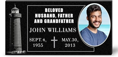 ADFSTONE Memorial Stones Granitplatte Grabschmuck Wetterfest,Grabstein,Schiefertafel Gedenktafel Erinnerung Geschenke,maßgeschneiderte Individuell Grabstein Plaque