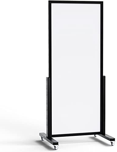 ALLBoards VERT-Whiteboard vertikale magnetische trocken abwischbare mobile Tafel 167x73cm in schwarzem Holzrahmen, Kundenstopper