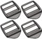 sourcing map Metal Ladder Buckle Slider Tri-Glider Metal Adjustable Buckles, 4pcs 25mm(1) Inner Size for Webbing Backpack Strap, Gun-black