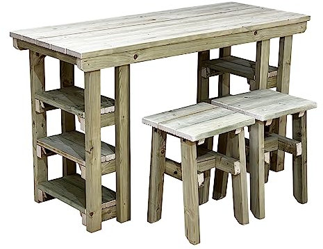 Arbor Garden Solutions potting table wooden multi purpose workbench (150cm + 2x chairs)