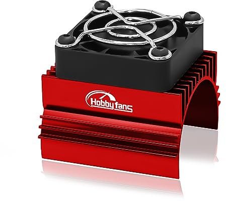 Hobby Fans 40mm RC Cooling Fan with Heat Sink RC Electric Motor Fan with Heatsink for 1/8 RC Car 4074 4274 1515 1512 Motor, Red