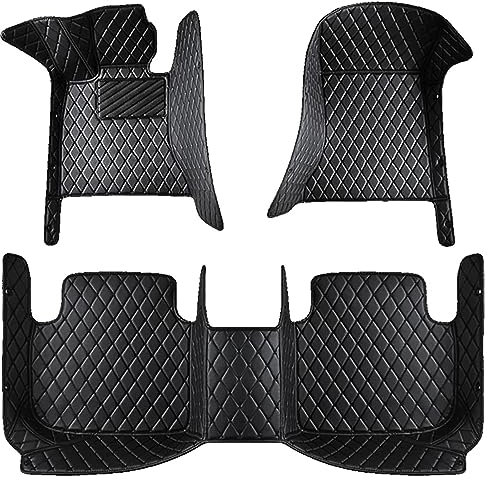 EEASSA Auto Leder Fußmatte für Mercedes Benz AMG GLA GLB 180 200 220 250 GLA GLB 43 45, Wasserdicht Tragen Anti rutschfest Automatte vorn und hinten Antirutsch Auto Fussmatten Zubehör,A/Black