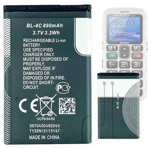 Aousavo BL-4C ersatz akku Kompatibel mit Brondi Amico SEMPLICE+ NO.:W2