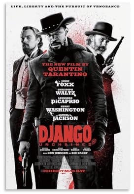 EVMILA Django Unchained Filmposter, dekoratives Gemälde, Leinwand-Wandposter und Kunstdruck, modernes Familienschlafzimmer-Dekor-Poster, 20 x 30 cm