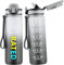 QLUR Gourde, 750ML Gourde Sport avec Paille et Graduée, 0.75 Litre Étanche Bouteille d'Eau avec Brosse, Gourdes Motivation sans BPA pour Fitness, Bureau, l'école, Yoga