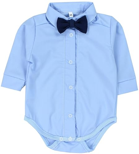 TupTam Baby Body Langarm Jungen mit Kragen – Hemdbody für Babys aus Baumwolle – Body Baby Festlich