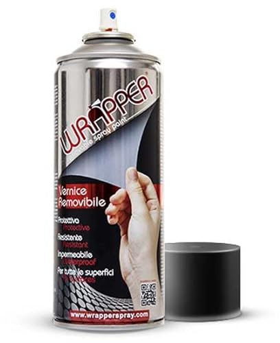 WRAPPER Bomboletta Spray 400ml Vernice Removibile Opaca (1, Ral 9005 Nero)