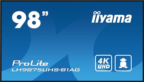 iiyama ProLite LH9875UHS-B1AG 247.7cm 97,5 Digital Signage Display IPS LED Panel 4K UHD VGA DVI HDMI DP in/out USB2.0 RS-232c RJ45 Mediaplayer Android-OS WiFi OPS, micro-SD 24/7 schwarz
