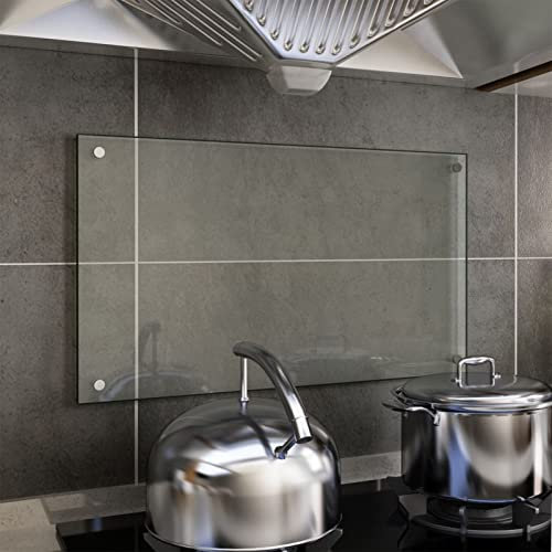 heybb Paraschizzi per Cucina Trasparente 70x40 cm in Vetro Temperato,Pannello Paraschizzi Cucina Adesivo da Parete,Ignifugo e Resistente all'Acqua Paraspruzzi Lavandino