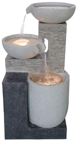 Aqua Creations Vienna Pouring Bowls Contemporary Mains Power Water Feature With Cover & Algae Tablets