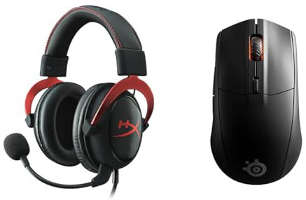 HyperX Cloud II – Gaming Kopfhörer rot & SteelSeries Rival 3 Wireless - Wireless Gaming-Maus - Über 400 Stunden Akkulaufzeit - Dual Wireless 2.4 GHz und Bluetooth 5.0-60 Millionen Klicks