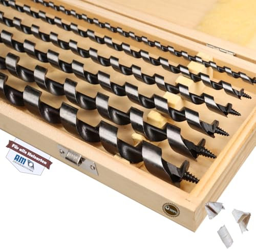 AM-Zerspanungstechnik Set di 6 punte per trapano a serpente Ø6-18 x 460 mm, punte per legno lunghe