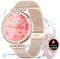 Smartwatch Damen mit Telefonfunktion 1.19 AMOLED Touchscreen IP68 Sportuhr mit Blutdruckmessung Pulsmesser Schlafmonitor SpO2 Menstruationszyklus Diamond Smart Watch für iOS Android (Rosegold)