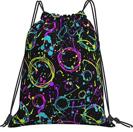 Klapprucksack Retro Vintage 80Er 90Er Jahre Rucksack Mit Kordelzug Outdoor Sportarten Turnbeutel Mit Kordelzug Waschmaschinenfest Gym Bag 36X42Cm Für Schule, Erwachsene, Yoga