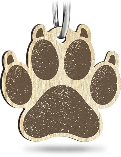 Hundepfote Schlüsselanhänger handgemacht aus Holz, Glücksbringer, Pfote, Hund Glücksbringer, Hund Geschenk, Hundebesitzer, Hundepfote im Herz