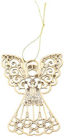 Aufwendiger lasergeschnittener Engel-Weihnachtsbaumschmuck, 11,4 cm