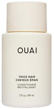 OUAI Thick Hair Conditioner Travel Size - Moisturising Conditioner for Dry, Frizzy Hair - Keratin, Marshmallow Root, Shea Butter and Avocado Oil - Paraben, Phthalate and Sulfate Free Hair Care - 89ml