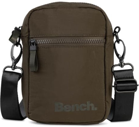 BENCH Damen und Herren Bag Umhängetasche Tasche Handtasche Schultertasche Crossbody-Tasche, olivgrün, 19 x 13 x 6,5 cm