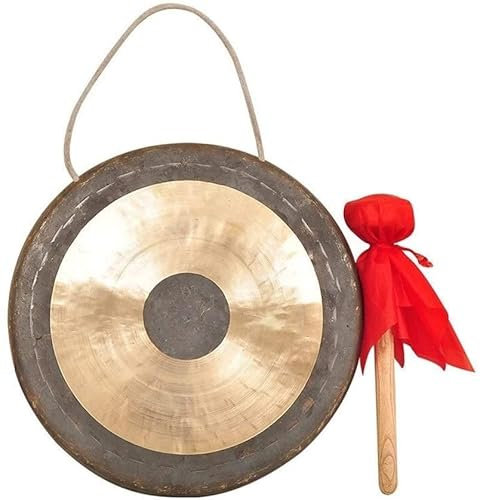 Generic Gong mit Hammer, Gong Gong 30/35/40/45/50 cm Open-Road-Gong, Kopie eines Gongs, traditioneller Ring-Gong, Hochwasserschutz-Gong-Musikinstrument, 30 cm(50CM)