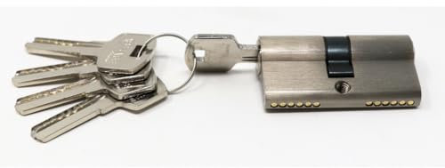 Zylinderschloss 60mm (30/30) – Sicherheitszylinder mit 5 Bohrmulden-Schlüsseln & Bohrschutz – inkl. Fixierschraube – Für Innen- und Außentüren, kompatibel mit Türbeschlägen, langlebig & sicher