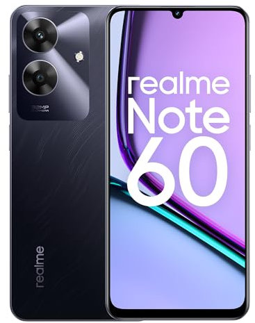 realme Note 60 Smartphone 6+128 GB, ArmorShell 48 Meses de garantía de fluidez, cámara Super Clear de 32 MP, Pantalla Eye Comfort 90 Hz, Mini Capsule 2.0, Enorme batería de 5000 mAh, Negro