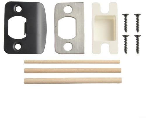 HOHOVYVY Strike Plate for Door Latch, Door Lock Strike Plate with Spacer Door Security Lock (Black)