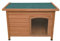 Wooden Dog Kennel Small Pet House Shelter Animal Hut 58cm H x 86cm W x 63cm D Outdoor Indoor Hinged Open Top 5cm Raised Base Removable Floor Door Flaps Weatherproof Fir Wood Easy Clean Slanted Roof