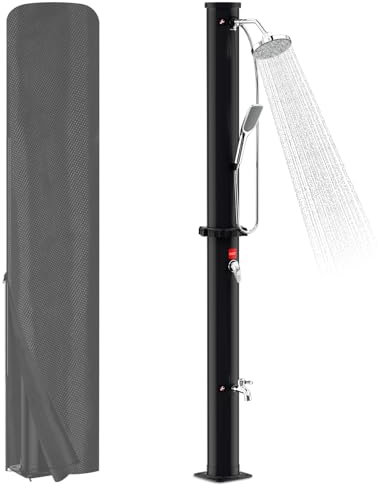 Joparri Douche Solaire avec douchette 20 litres avec Capot de Protection et pommeau de Douche à 360 °, température réglable jusqu'à 60 °C, Pression d'eau 50 psi, Douche extérieure, pour Jardin,