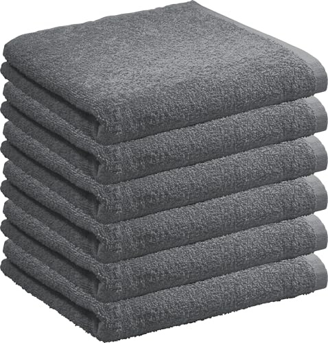 REDBEST Handtuch Oceanside 6er-Pack Leichtfrottier anthrazit Größe 50x80 cm