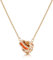 Linawe Orange Interlocking Circle Pendant Necklace for Women, Rose Gold Moissanite Imitation Diamond Crystal Birthstone Rhinestone Cubic Zirconia Stainless Steel Chain Necklaces