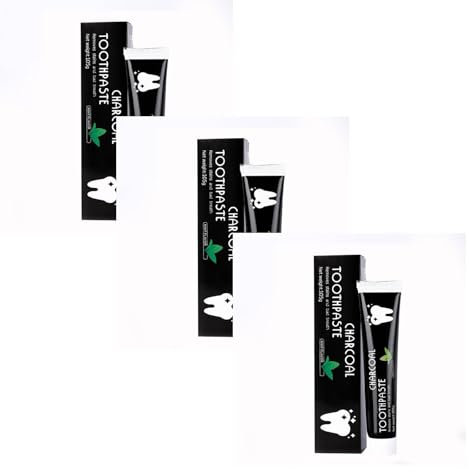 Aktivkohle Zahnpasta Schwarze Kohle Zahnpasta Für Tiefgreifende Reinigung Und Zahnaufhellung Mit Natürlichen Inhaltsstoffen Atemsüßer Und Zart Ideales Reiseformat Für 2-3 Monate Gebrauch (3PCS)